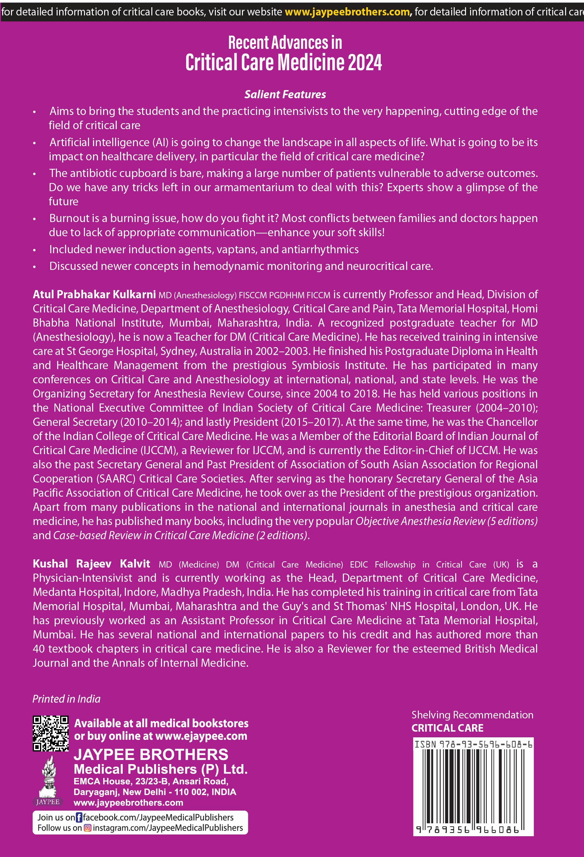 Recent Advances in Critical Care Medicine 2024false